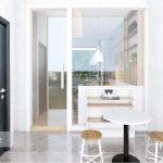 konsep desain cafe unit rumah contoh garden hous di kawasan pemukiman moderen grandwisata