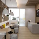 konsep desain cafe unit rumah contoh garden hous di kawasan pemukiman moderen grandwisata