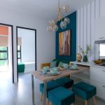 dapur unit rumah contoh garden hous di kawasan pemukiman moderen grandwisata