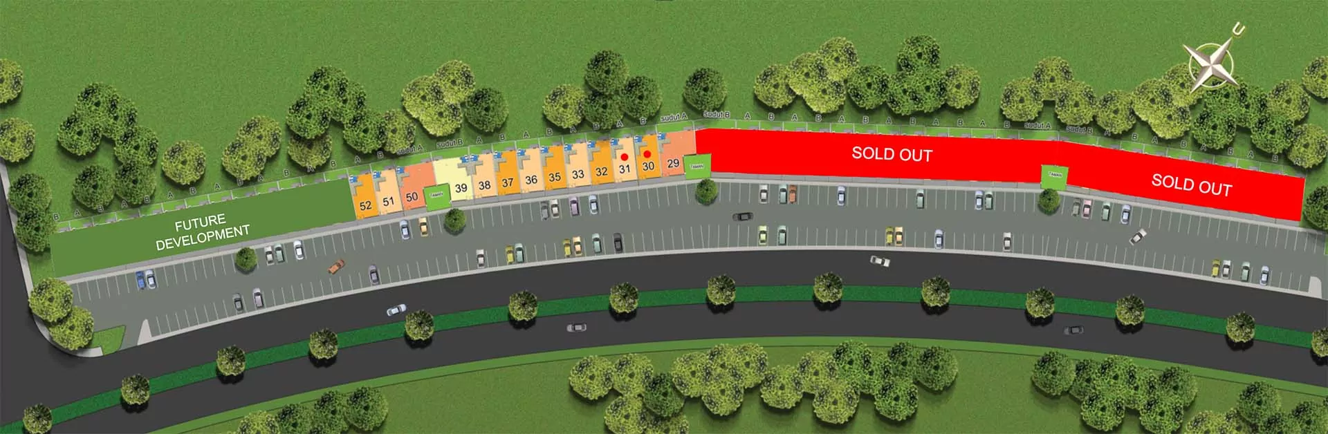 site plan ruko grand business park di kawasan pemukiman moderen grandwisata