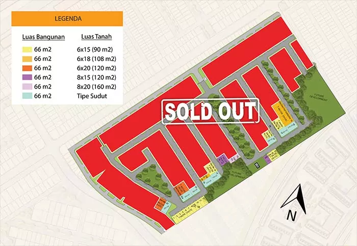 site plan rumah cluster lemonade di kawasan pemukiman moderen grandwisata