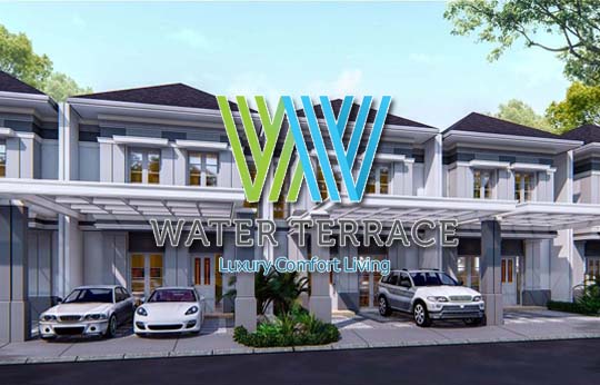 rumah cluster water terrace di kawasan pemukiman moderen grandwisata
